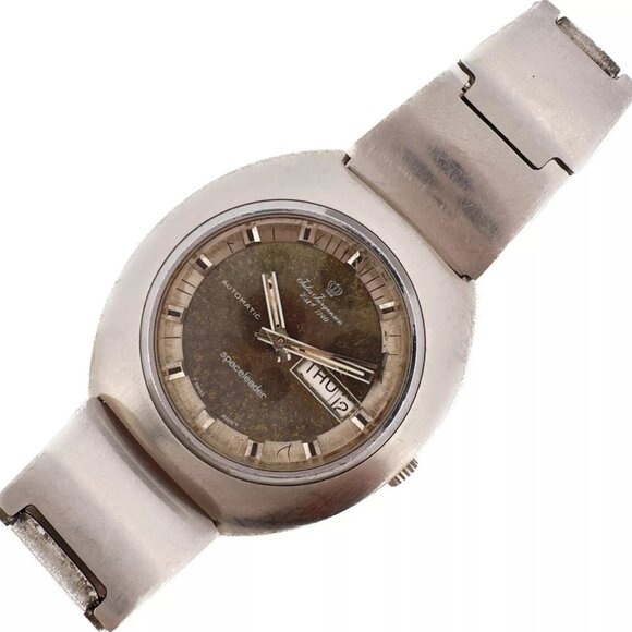 Vintage Jules Jurgensen Spaceleader Men\'s Automatic Wristwatch Steel w Band